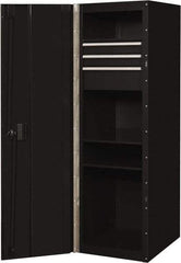 EXTREME TOOLS - 3 Drawer Side Tool Locker - 19" Wide x 61" Deep x 25" High, Steel/Aluminum, Black - Industrial Tool & Supply