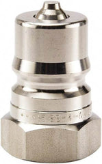 Parker - 3/8 NPTF 316 Stainless Steel Hydraulic Hose Female Pipe Thread Nipple - 1,500 psi, 6 GPM - Industrial Tool & Supply