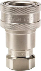 Parker - 9/16-18 SAE ORB 316 Stainless Steel Hydraulic Hose Female Straight Thread Coupler - 2,000 psi, 3 GPM, Series 60 - Industrial Tool & Supply