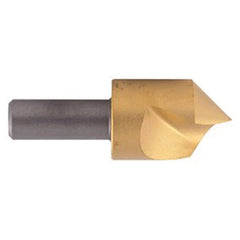 ‎3/8″ Size-1/4″ Shank-90°-M42 Single Flute Countersink - TiN Coated - Industrial Tool & Supply