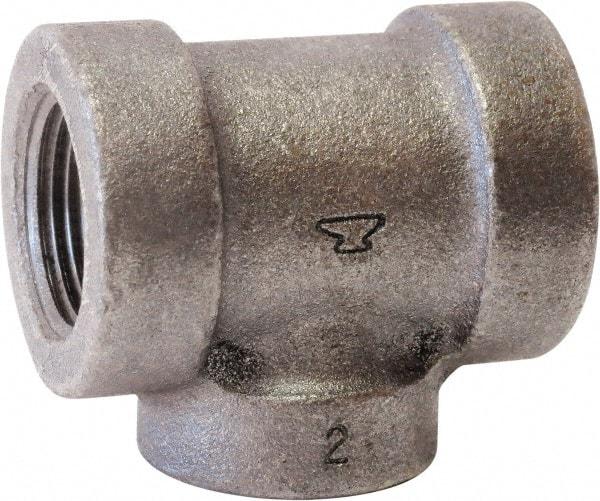 Made in USA - Size 1-1/2 x 1 x 1-1/2", Class 125, Cast Iron Black Pipe Reducing Tee - 175 psi, FPT End Connection - Industrial Tool & Supply