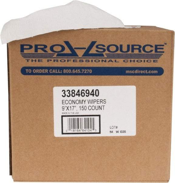 PRO-SOURCE - Dry General Purpose Wipes - Pop-Up, 17" x 9" Sheet Size, White - Industrial Tool & Supply