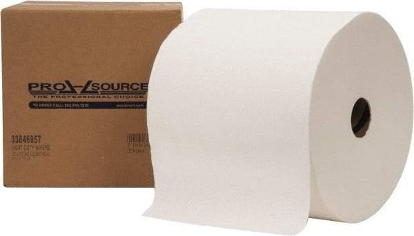 PRO-SOURCE - Dry General Purpose Wipes - Jumbo Roll, 12" x 12" Sheet Size, White - Industrial Tool & Supply