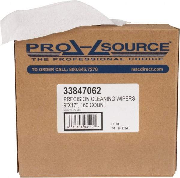 PRO-SOURCE - Dry Shop Towel/Industrial Wipes - Pop-Up, 17" x 9" Sheet Size, White - Industrial Tool & Supply