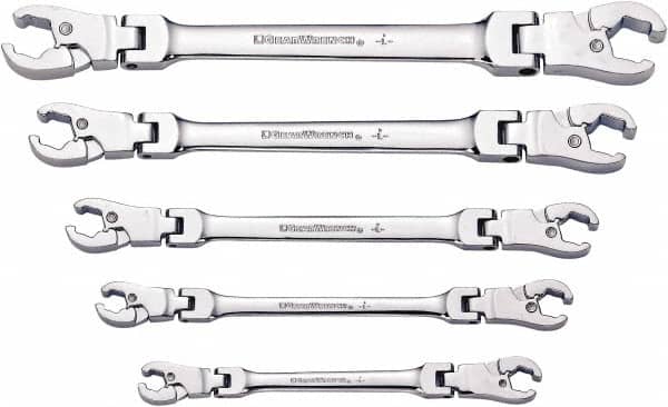 Armstrong - 5 Piece, 1/4 to 7/8" Flare Nut Wrench Set - Industrial Tool & Supply