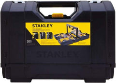 Stanley - 15 Compartment 1 Tray Tool Organizer - 9" Wide x 18-7/8" Deep x 12" High, Plastic, Black/Yellow - Industrial Tool & Supply