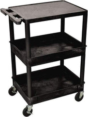 Luxor - 300 Lb Capacity, 24" Wide x 18" Long x 36" High Shelf Cart - 3 Shelf, Plastic - Industrial Tool & Supply