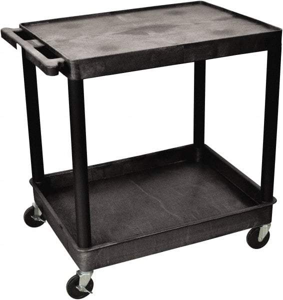 Luxor - 300 Lb Capacity, 24" Wide x 32" Long x 35" High Shelf Cart - 2 Shelf, Plastic - Industrial Tool & Supply