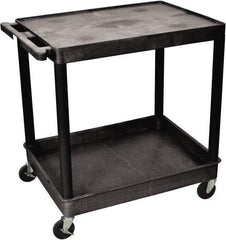 Luxor - 300 Lb Capacity, 24" Wide x 32" Long x 35" High Shelf Cart - 2 Shelf, Plastic - Industrial Tool & Supply