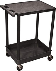 Luxor - 300 Lb Capacity, 24" Wide x 18" Long x 35" High Shelf Cart - 2 Shelf, Plastic - Industrial Tool & Supply