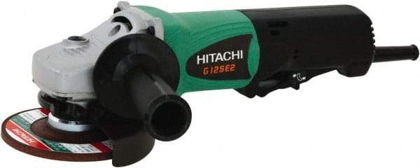 Hitachi - 4-1/2" Wheel Diam, 10,000 RPM, Corded Angle & Disc Grinder - 5/8-11 Spindle, 120 Volts, 9.5 Amps - Industrial Tool & Supply