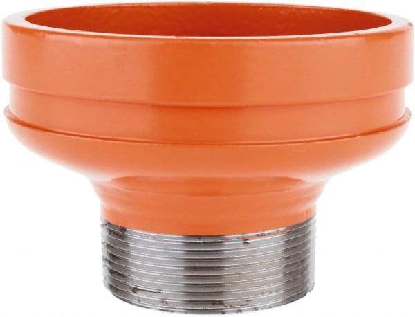 Made in USA - Size 4 x 2", Class 150, Malleable Iron Orange Pipe Thread Reducer - Grooved (MNPT) End Connection - Industrial Tool & Supply