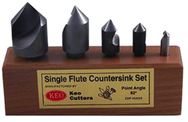5 Pc Set 100° Single Flute Countersinks - Industrial Tool & Supply