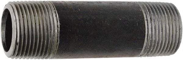 Value Collection - Schedule 80, 4" Diam x 10" Long Black Pipe Nipple - Threaded - Industrial Tool & Supply