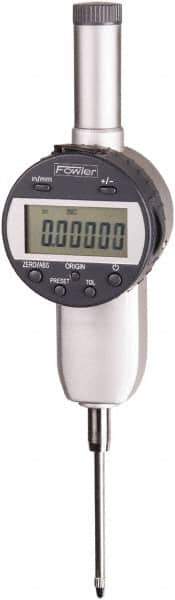 Fowler - 0 to 1/2" Range, 0.00005" Graduation, Electronic Drop Indicator - Flat Back, Accurate to 0.00016", Inch & Metric System, LCD Display - Industrial Tool & Supply