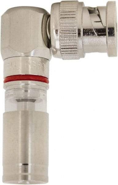 Ideal - Right Angle, BNC Compression Coaxial Connector - Compatible with RG59, Brass Body - Industrial Tool & Supply