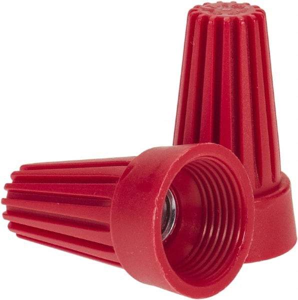 Ideal - 2, 14 to 4, 12 AWG, 600 Volt, Flame Retardant, Standard Twist on Wire Connector - Red, 221°F - Industrial Tool & Supply