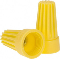 Ideal - 2, 18 to 2, 12 AWG, 600 Volt, Flame Retardant, Standard Twist on Wire Connector - Yellow, 221°F - Industrial Tool & Supply