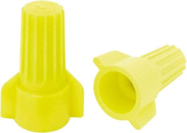 Ideal - 2, 18 to 3, 12 AWG, 600 Volt, Flame Retardant, Wing Twist on Wire Connector - Yellow, 221°F - Industrial Tool & Supply