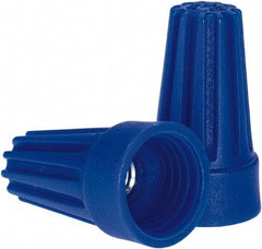 Ideal - 3, 20 to 3, 16 AWG, 300 Volt, Flame Retardant, Standard Twist on Wire Connector - Blue, 221°F - Industrial Tool & Supply