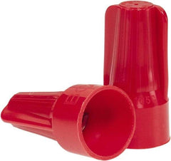 Ideal - 2, 18 to 5, 12 AWG, 600 Volt, Flame Retardant, Standard Twist on Wire Connector - Red, 221°F - Industrial Tool & Supply