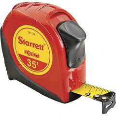 Starrett - 35' x 1" Yellow Blade Tape Measure - 1/16" Graduation, S1 Graduation Style, Red Case - Industrial Tool & Supply