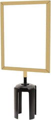 Tensator - 11" High x 7" Long x 7/8" Wide Barrier Sign Frame - Steel, Bright Finish, Bright Gold, Use with Tensabarrier - Industrial Tool & Supply