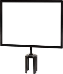 Tensator - 14" High x 11" Long x 7/8" Wide Barrier Sign Frame - Steel, Black Powdercoat Finish, Bright Gold, Use with Tensabarrier - Industrial Tool & Supply