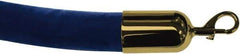 Tensator - 6' Long x 2" Wide Velour Rope - Blue - Industrial Tool & Supply