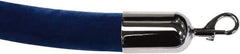 Tensator - 6' Long x 2" Wide Velour Rope - Blue - Industrial Tool & Supply