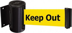 Tensator - 4" High x 2" Long x 3" Wide Barricade Tape Dispenser - Steel, Black Powdercoat Finish, Black, Use with Tensabarrier - Industrial Tool & Supply