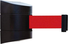 Tensator - 5" High x 3" Long x 3" Wide Barricade Tape Dispenser - Steel, Black Powdercoat Finish, Black, Use with Tensabarrier - Industrial Tool & Supply