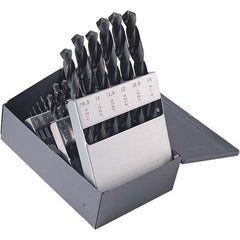 Chicago-Latrobe - 1 to 13mm, 135° Point, Oxide Finish, High Speed Steel Jobber Length Drill Bit Set - Industrial Tool & Supply
