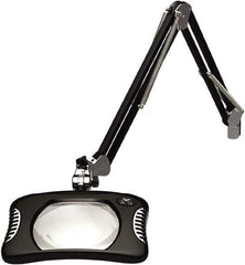 O.C. White - 43 Inch, Gooseneck, Clamp on, LED, Black, Magnifying Task Light - 8 Watt, 2x Magnification, 7 Inch Wide, 5-1/4 Inch Long - Industrial Tool & Supply