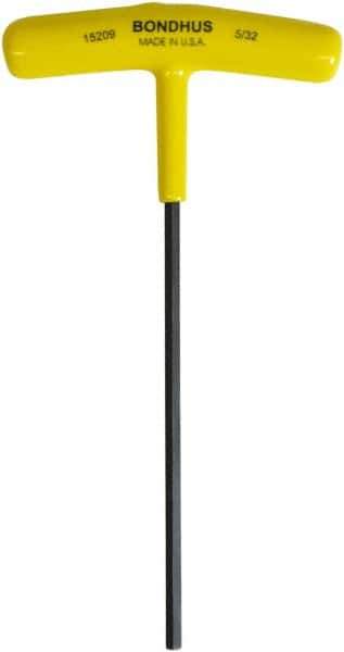 Bondhus - 5/32" Hex, T-Handle Cushion Grip, Hex Key - 6" OAL, Protanium High Torque Steel, Inch System of Measurement - Industrial Tool & Supply