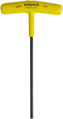 Bondhus - 5/32" Hex, T-Handle Cushion Grip, Hex Key - 6" OAL, Protanium High Torque Steel, Inch System of Measurement - Industrial Tool & Supply