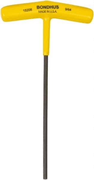 Bondhus - 9/64" Hex, T-Handle Cushion Grip, Hex Key - 6" OAL, Protanium High Torque Steel, Inch System of Measurement - Industrial Tool & Supply