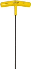 Bondhus - 3/16" Hex, T-Handle Cushion Grip, Hex Key - 9" OAL, Protanium High Torque Steel, Inch System of Measurement - Industrial Tool & Supply