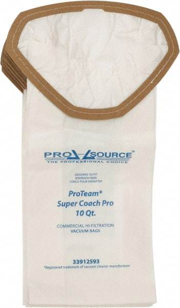 PRO-SOURCE - 2.5 Gal Meltblown Polypropylene & Paper Vacuum Bag - For ProTeam Super Coach Pro 6, GoFree Pro & ProVac FS 6 Qt Backpacks - Industrial Tool & Supply