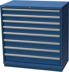 LISTA - 8 Drawer, Modular Storage Cabinet - Steel, 40-1/4" Wide x 22-1/2" Deep x 41-3/4" High, Blue - Industrial Tool & Supply