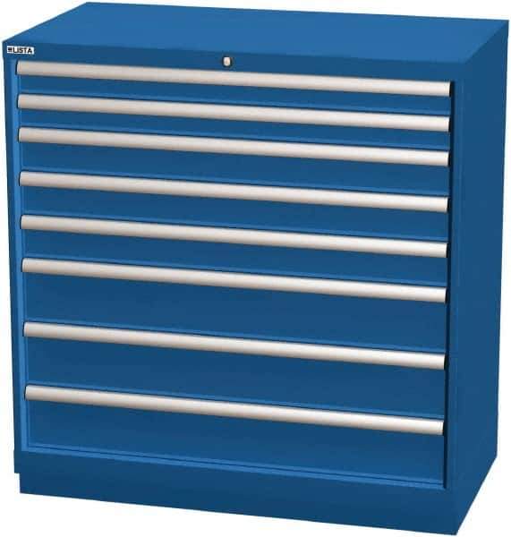 LISTA - 8 Drawer, Modular Storage Cabinet - Steel, 40-1/4" Wide x 22-1/2" Deep x 41-3/4" High, Blue - Industrial Tool & Supply