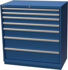 LISTA - 7 Drawer, Modular Storage Cabinet - Steel, 40-1/4" Wide x 22-1/2" Deep x 41-3/4" High, Blue - Industrial Tool & Supply