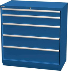 LISTA - 5 Drawer, Modular Storage Cabinet - Steel, 40-1/4" Wide x 22-1/2" Deep x 41-3/4" High, Blue - Industrial Tool & Supply