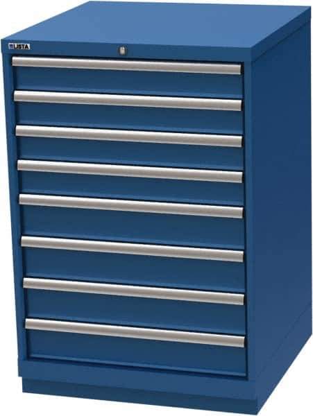 LISTA - 8 Drawer, Modular Storage Cabinet - Steel, 28-1/4" Wide x 28-1/2" Deep x 41-3/4" High, Blue - Industrial Tool & Supply