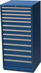 LISTA - 13 Drawer, Modular Storage Cabinet - Steel, 28-1/4" Wide x 28-1/2" Deep x 59-1/2" High, Blue - Industrial Tool & Supply