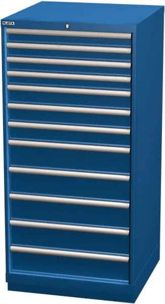 LISTA - 12 Drawer, Modular Storage Cabinet - Steel, 28-1/4" Wide x 28-1/2" Deep x 59-1/2" High, Blue - Industrial Tool & Supply