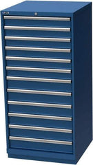 LISTA - 12 Drawer, Modular Storage Cabinet - Steel, 28-1/4" Wide x 28-1/2" Deep x 59-1/2" High, Blue - Industrial Tool & Supply