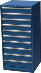LISTA - 10 Drawer, Modular Storage Cabinet - Steel, 28-1/4" Wide x 28-1/2" Deep x 59-1/2" High, Blue - Industrial Tool & Supply