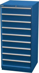 LISTA - 9 Drawer, Modular Storage Cabinet - Steel, 28-1/4" Wide x 28-1/2" Deep x 59-1/2" High, Blue - Industrial Tool & Supply