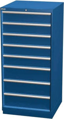 LISTA - 8 Drawer, Modular Storage Cabinet - Steel, 28-1/4" Wide x 28-1/2" Deep x 59-1/2" High, Blue - Industrial Tool & Supply